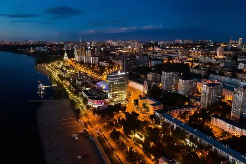 Набережная Волги с высоты